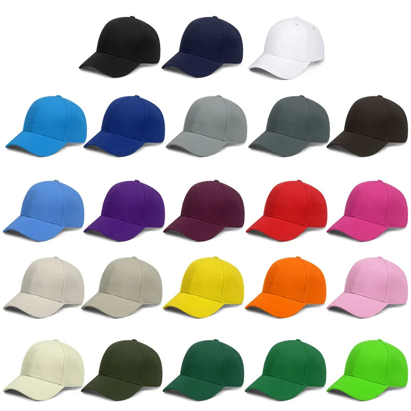 Unisex Casual Plain Baseball Cap – Adjustable Snapback Street Dad Hat
