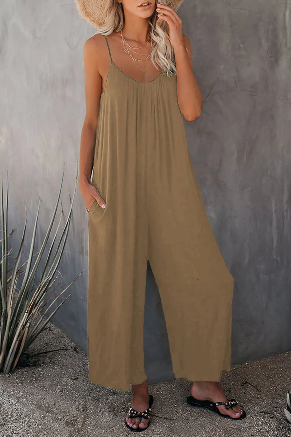 Women's Strap Jumpsuit – Summer Solid Color Casual Office Jumpsuit