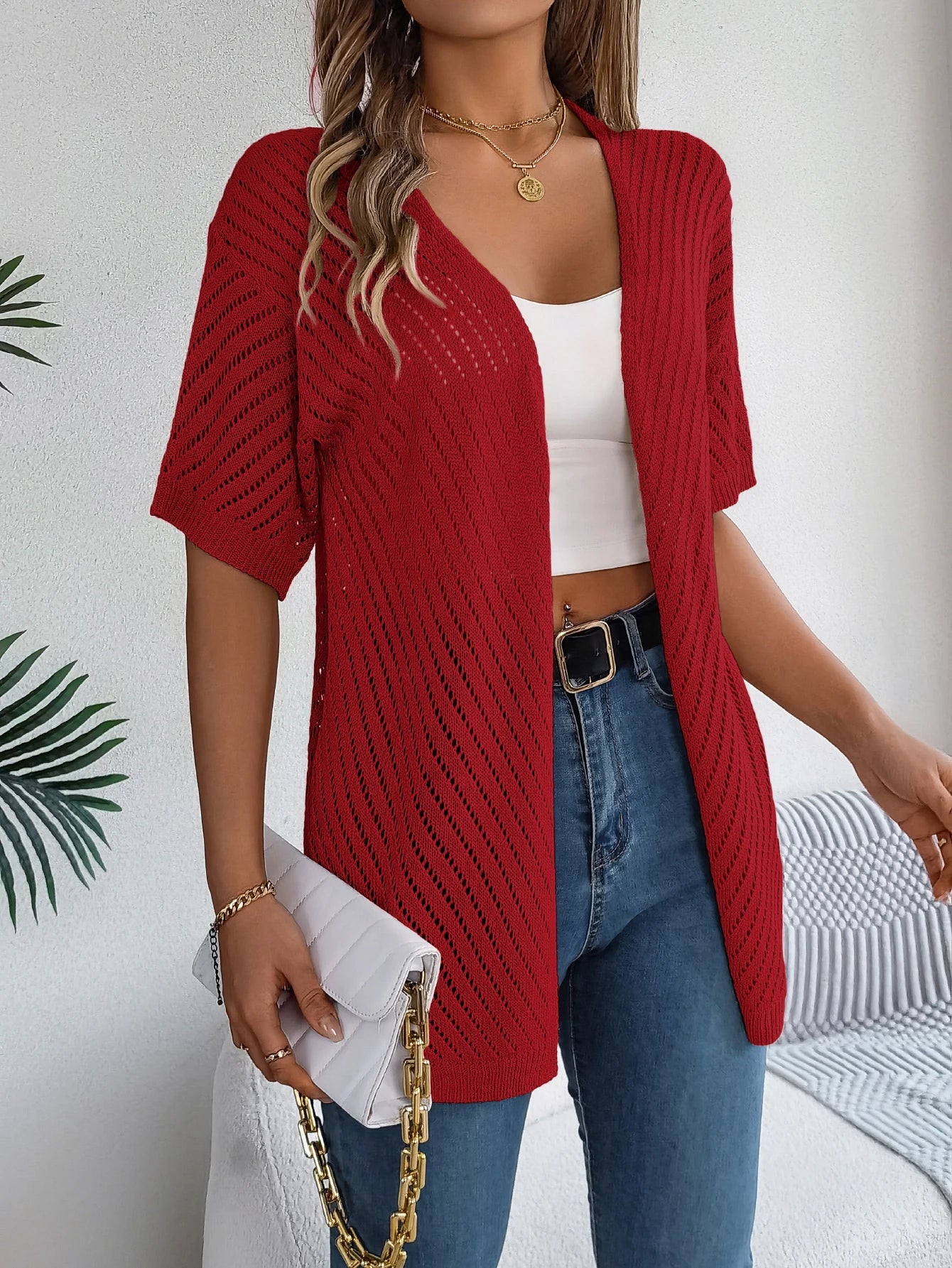 Women’s Spring/Summer Knitted Cardigan – Casual Hollow Out Sun Proof Top