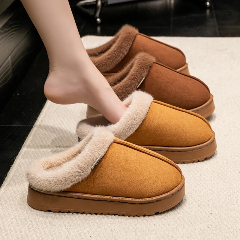 Women’s Fluffy Winter Slippers – Warm & Anti-Slip Indoor Shoes