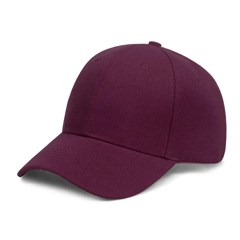 Unisex Casual Plain Baseball Cap – Adjustable Snapback Street Dad Hat