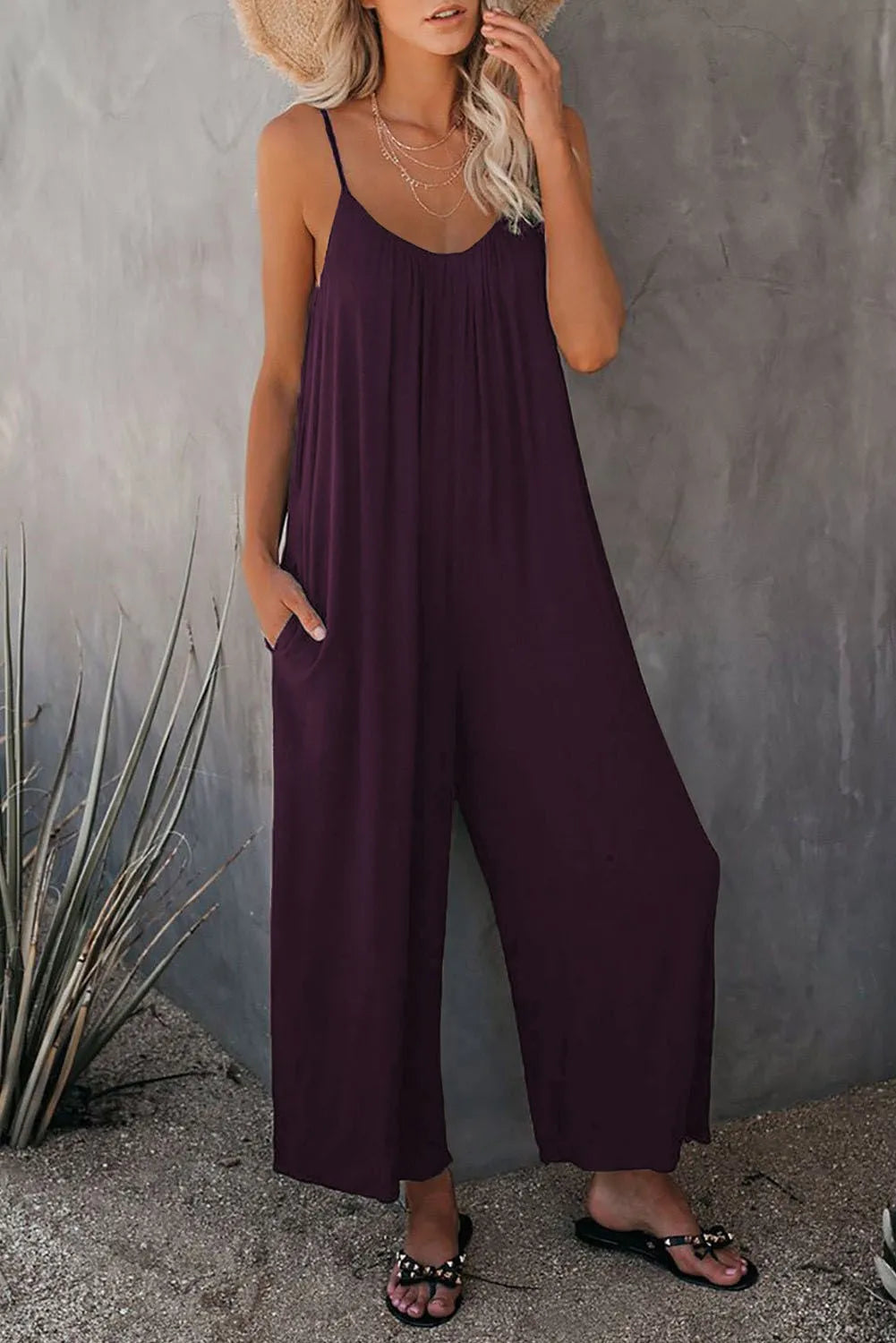 Women's Strap Jumpsuit – Summer Solid Color Casual Office Jumpsuit