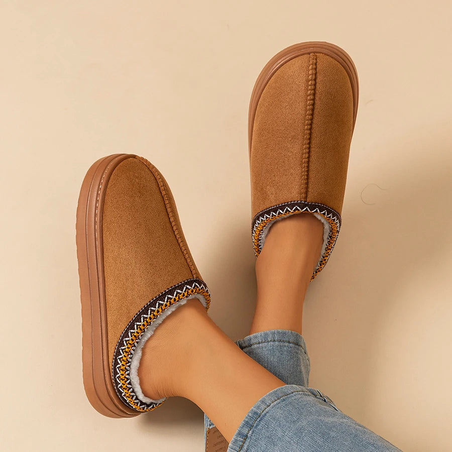 Women’s Winter Fuzzy Fur Slippers – Warm Indoor Plush Shoes