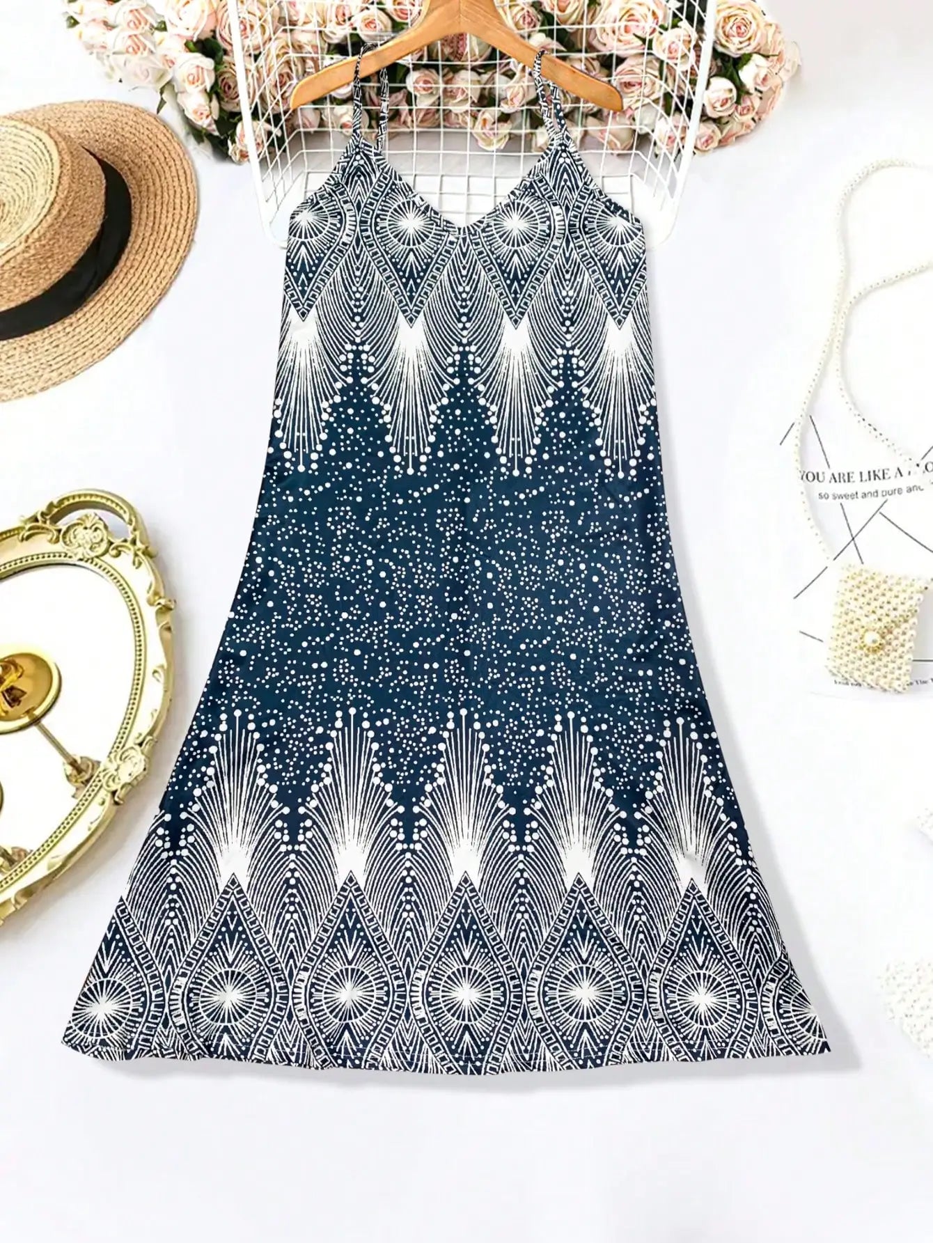 Women’s Strappy Summer Dress – V-Neck Sleeveless Mini Sundress