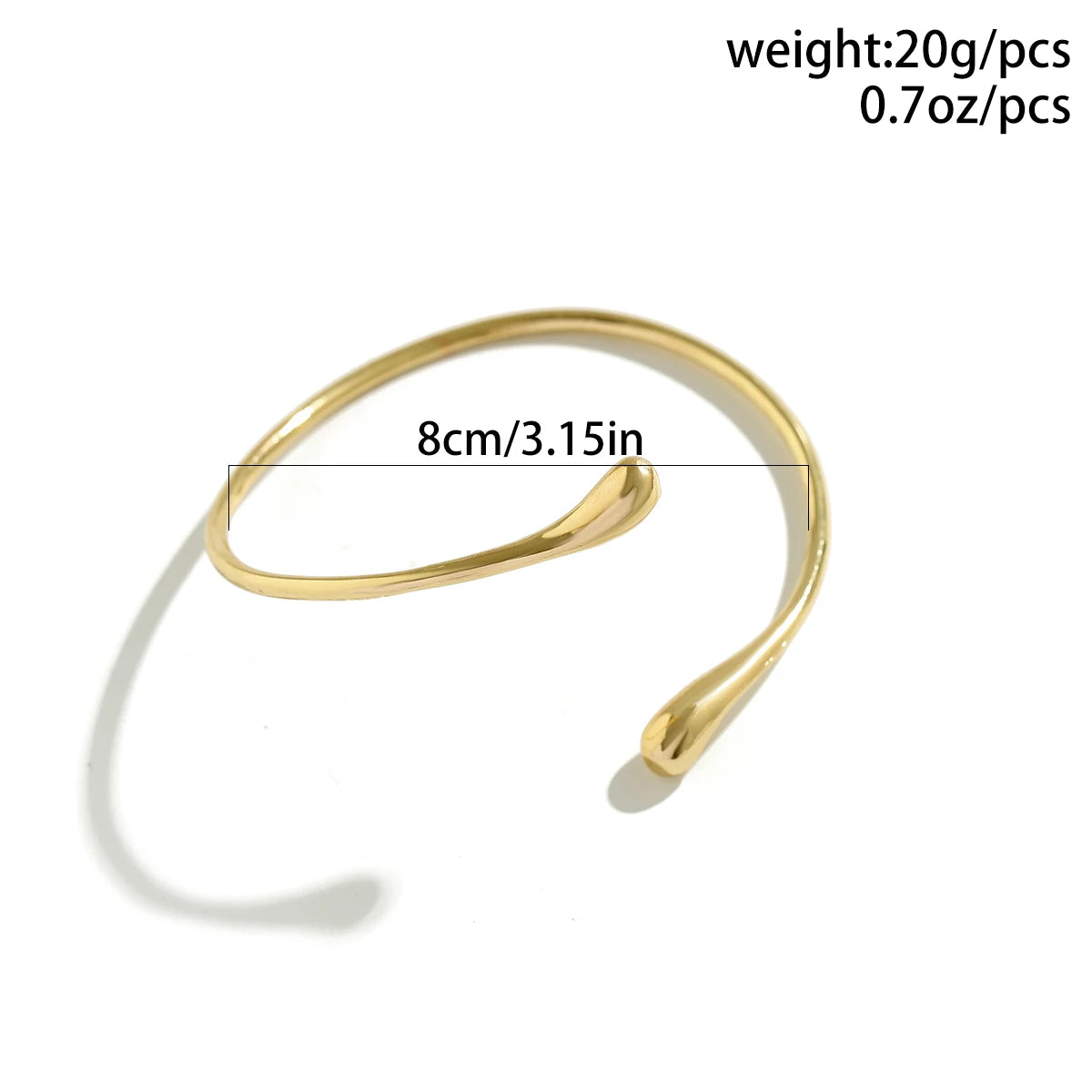 Simple Vintage Water Drop Open Cuff Bangles – Geometric Goth Arm Bracelet