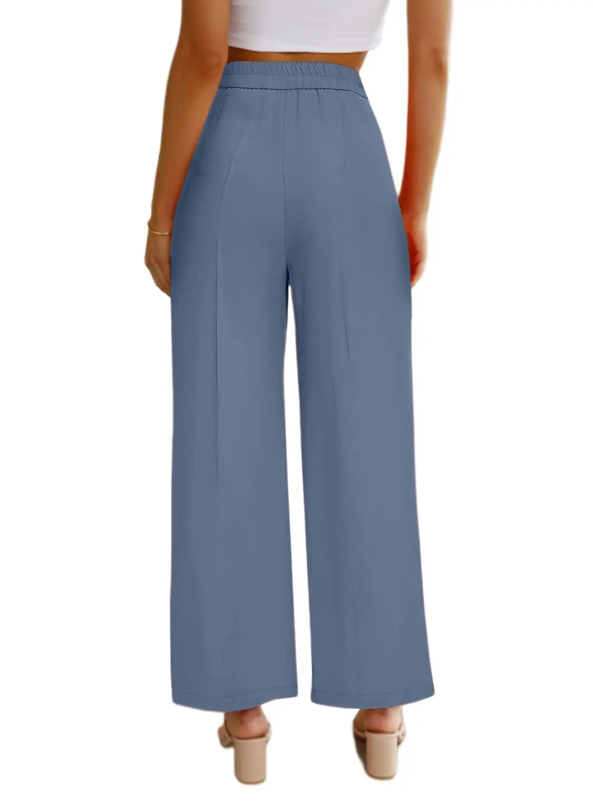 Women’s High Waist Wide Leg Pants – Office Chic Trousers with Pockets