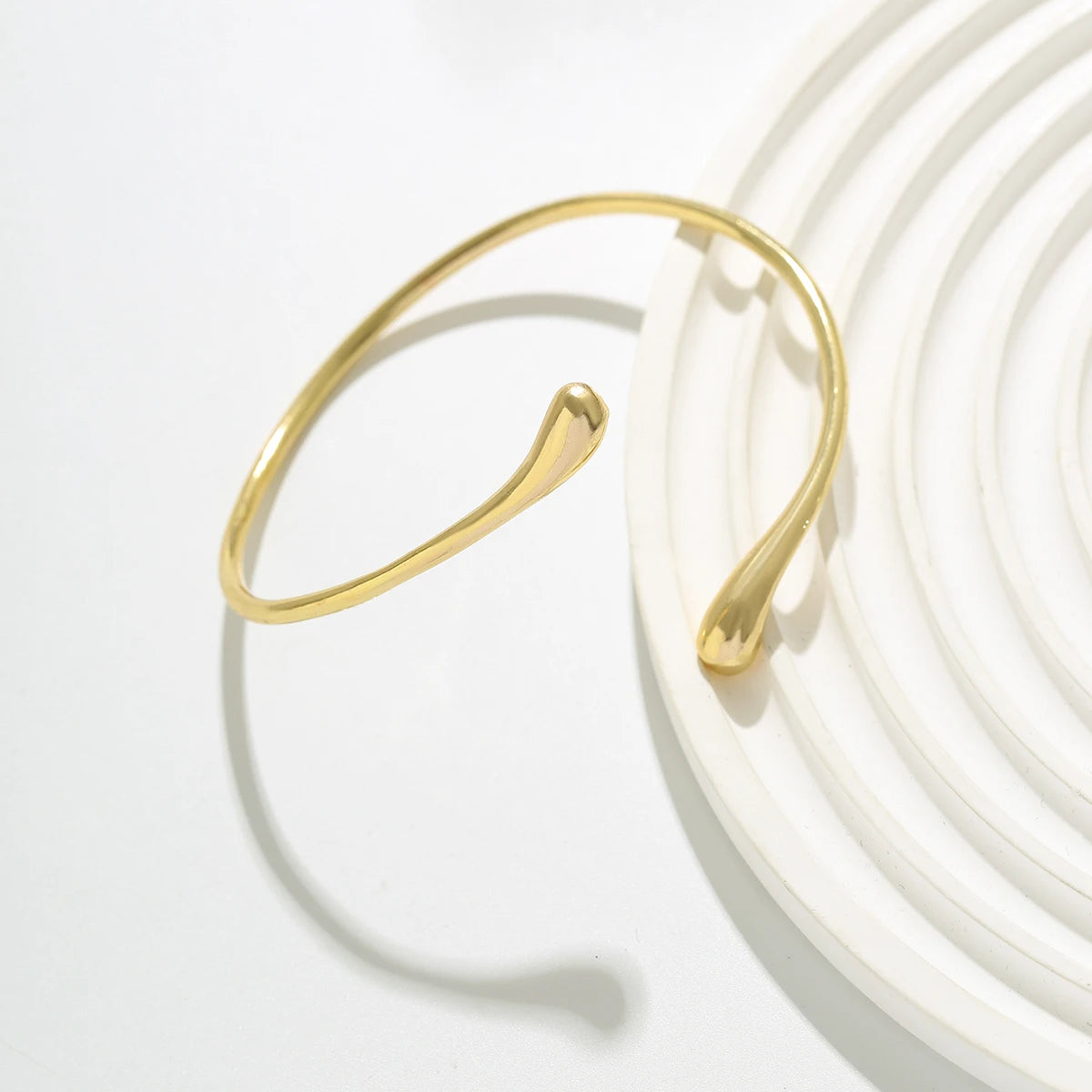 Simple Vintage Water Drop Open Cuff Bangles – Geometric Goth Arm Bracelet