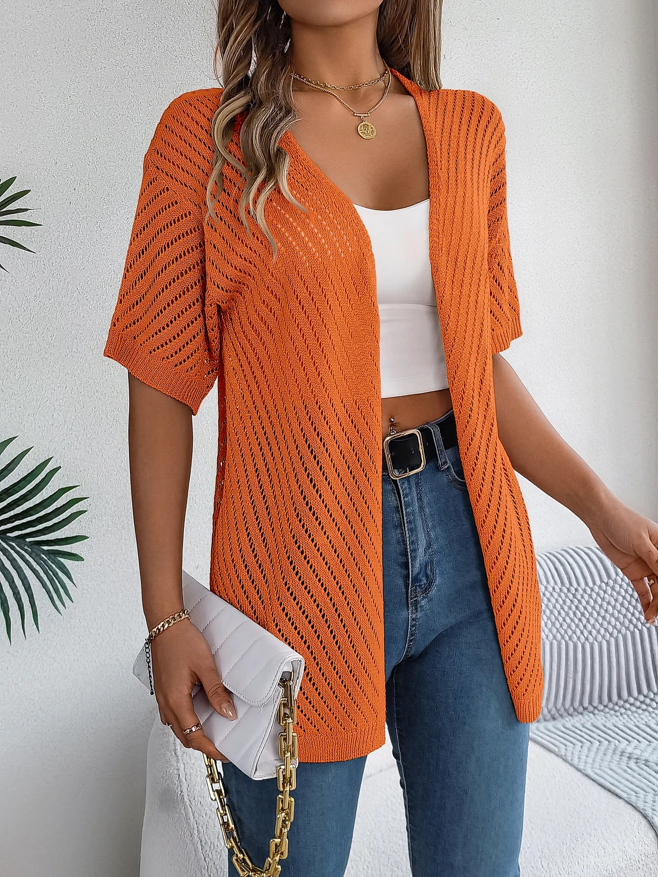 Women’s Spring/Summer Knitted Cardigan – Casual Hollow Out Sun Proof Top