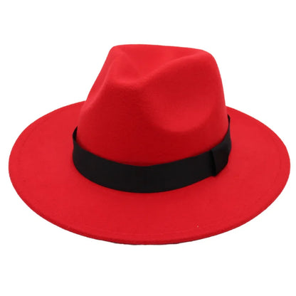 Autumn & Winter Unisex Large Brimmed Hat – Woolen Jazz / English Top Hat