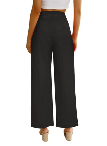 Women’s High Waist Wide Leg Pants – Office Chic Trousers with Pockets
