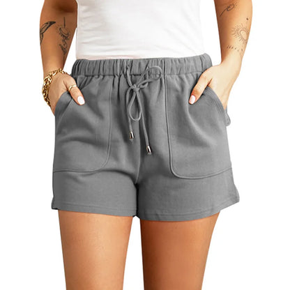 Women's Summer Casual High Waist Shorts – Solid Color Straight Fit