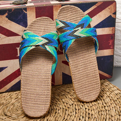 Women’s Lightweight Linen Slippers – Casual & Indoor Home Flat Shoes