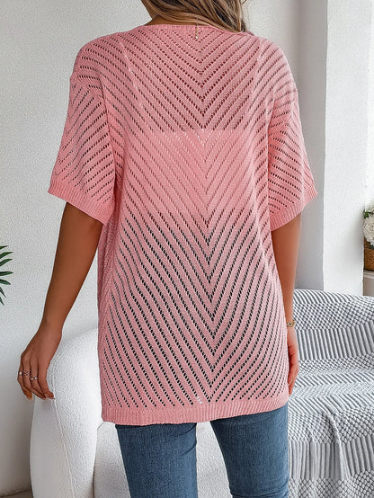 Women’s Spring/Summer Knitted Cardigan – Casual Hollow Out Sun Proof Top