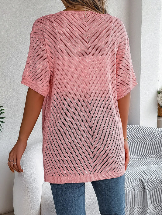 Women’s Spring/Summer Knitted Cardigan – Casual Hollow Out Sun Proof Top