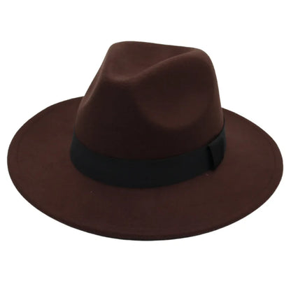 Autumn & Winter Unisex Large Brimmed Hat – Woolen Jazz / English Top Hat