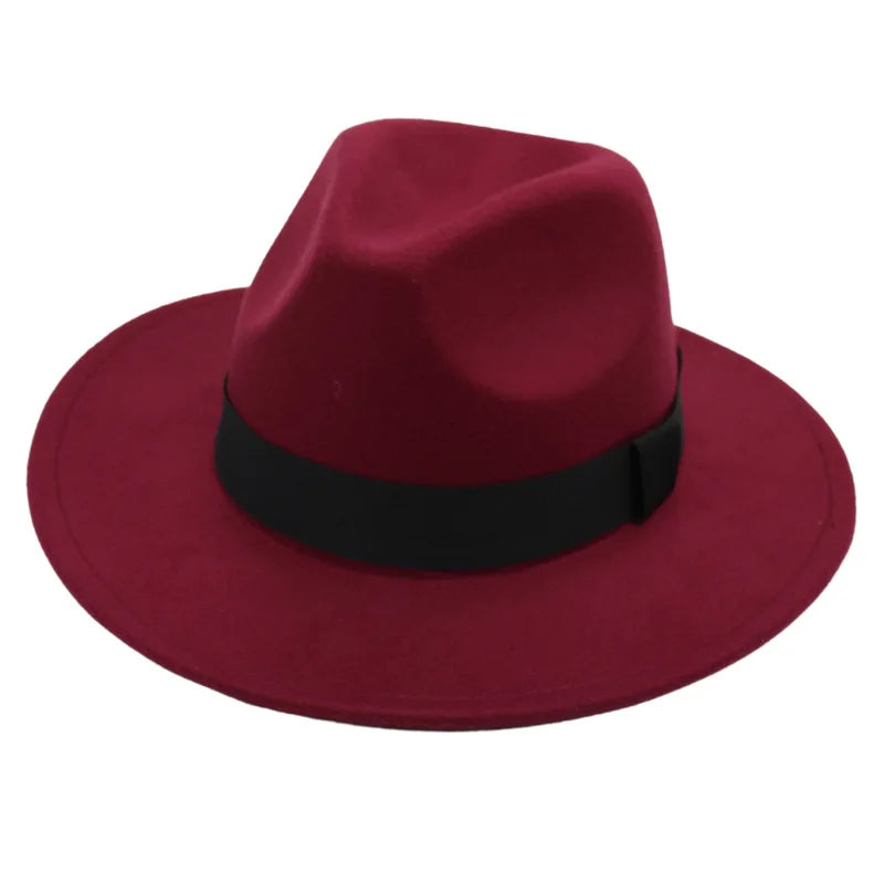 Autumn & Winter Unisex Large Brimmed Hat – Woolen Jazz / English Top Hat