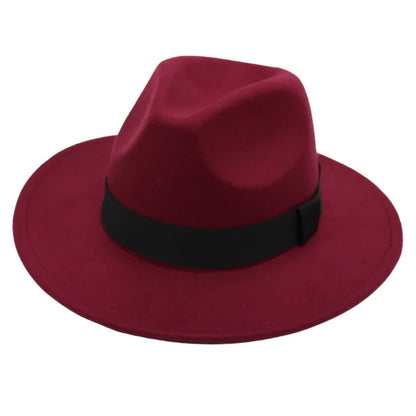Autumn & Winter Unisex Large Brimmed Hat – Woolen Jazz / English Top Hat