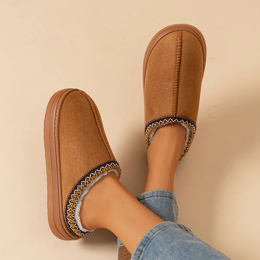 Women’s Winter Fuzzy Fur Slippers – Warm Indoor Plush Shoes