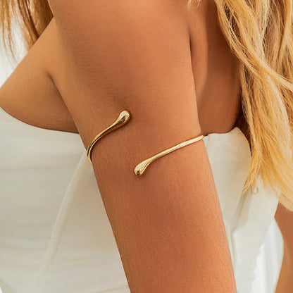 Simple Vintage Water Drop Open Cuff Bangles – Geometric Goth Arm Bracelet