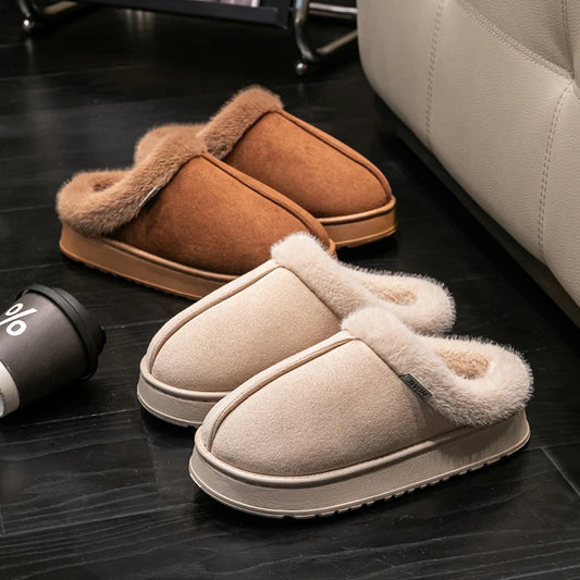 Women’s Fluffy Winter Slippers – Warm & Anti-Slip Indoor Shoes
