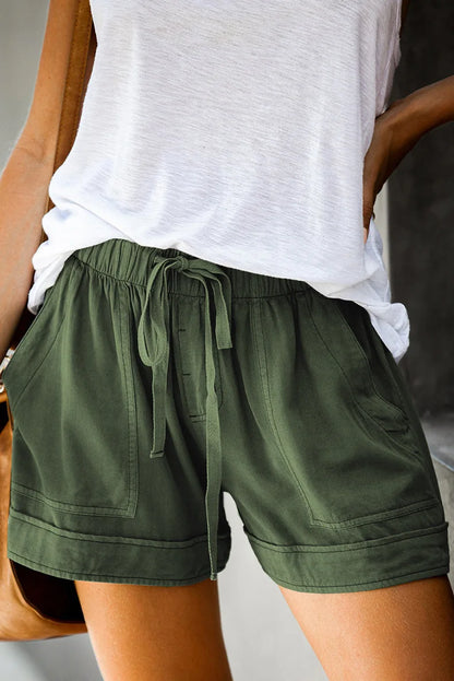 Women’s Summer High-Waist Silk Shorts – Loose Wide Leg Lace Style