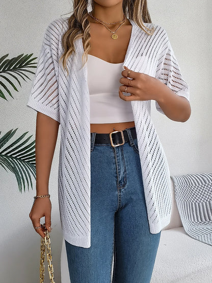 Women’s Spring/Summer Knitted Cardigan – Casual Hollow Out Sun Proof Top