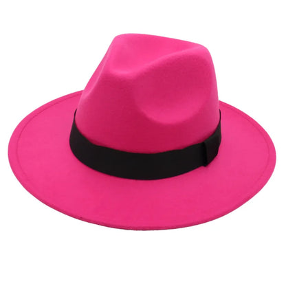 Autumn & Winter Unisex Large Brimmed Hat – Woolen Jazz / English Top Hat