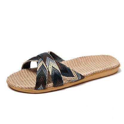 Women’s Lightweight Linen Slippers – Casual & Indoor Home Flat Shoes
