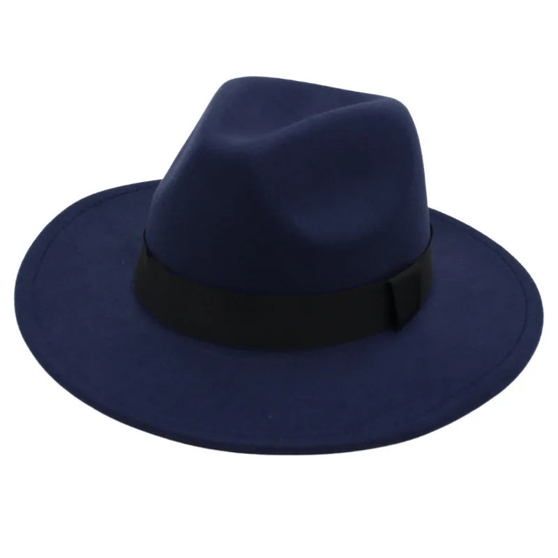 Autumn & Winter Unisex Large Brimmed Hat – Woolen Jazz / English Top Hat