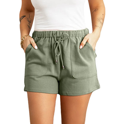 Women's Summer Casual High Waist Shorts – Solid Color Straight Fit