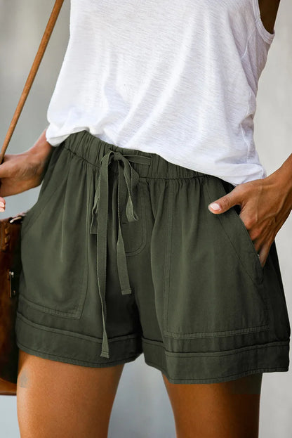 Women’s Summer High-Waist Silk Shorts – Loose Wide Leg Lace Style