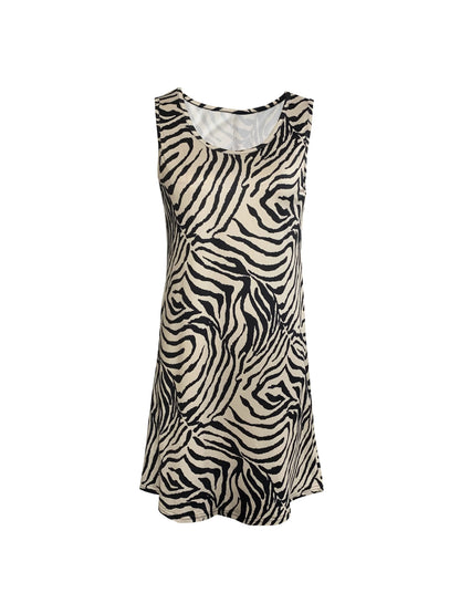 Women’s Zebra-Style Print Tank Dress