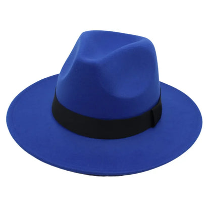 Autumn & Winter Unisex Large Brimmed Hat – Woolen Jazz / English Top Hat