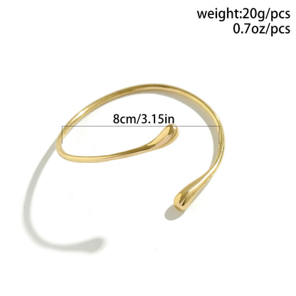 Simple Vintage Water Drop Open Cuff Bangles – Geometric Goth Arm Bracelet
