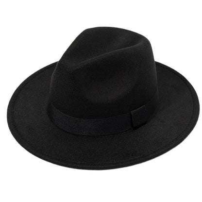 Autumn & Winter Unisex Large Brimmed Hat – Woolen Jazz / English Top Hat