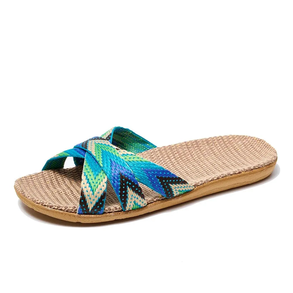 Women’s Lightweight Linen Slippers – Casual & Indoor Home Flat Shoes