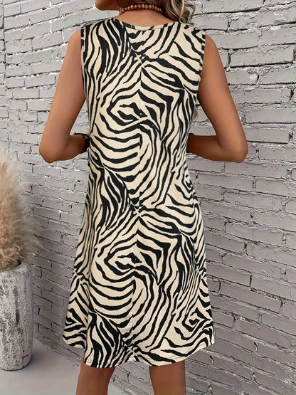 Women’s Zebra-Style Print Tank Dress