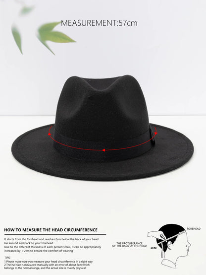 Autumn & Winter Unisex Large Brimmed Hat – Woolen Jazz / English Top Hat